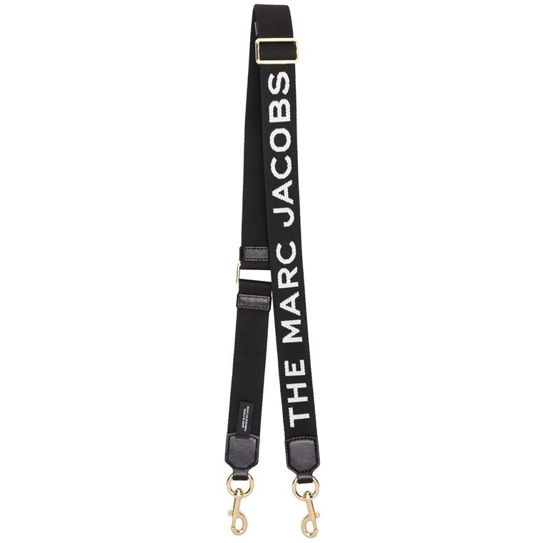 Marc Jacobs The Logo Webbing Strap, Black/Gold